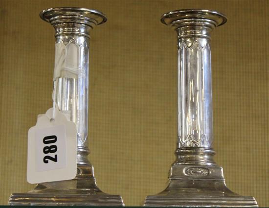 Pair silver candlesticks